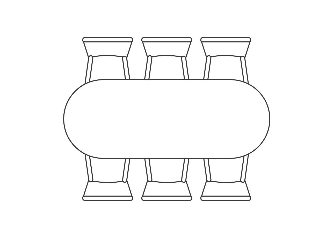 Овальный, нераскладной, 6 мест, без торцевых